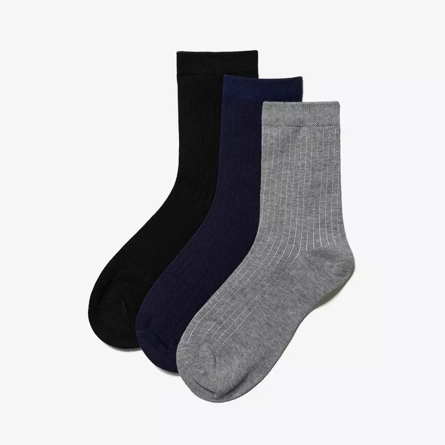 3 Pack Crew.Socks Black Multicolor 3 Pack Crew.Socks Black Multicolor