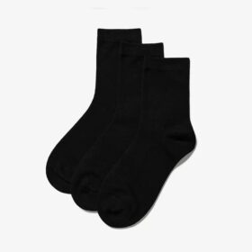 3 Psck Crew Black Socks