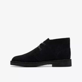 Boys Desert Boot Older Black Suede Ankle Boots Us