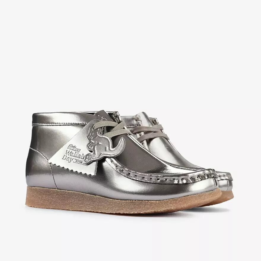 Boys Wallabee Boot Big Kid Silver Patent Wallabees Boys Wallabee Boot Big Kid Silver Patent Wallabees