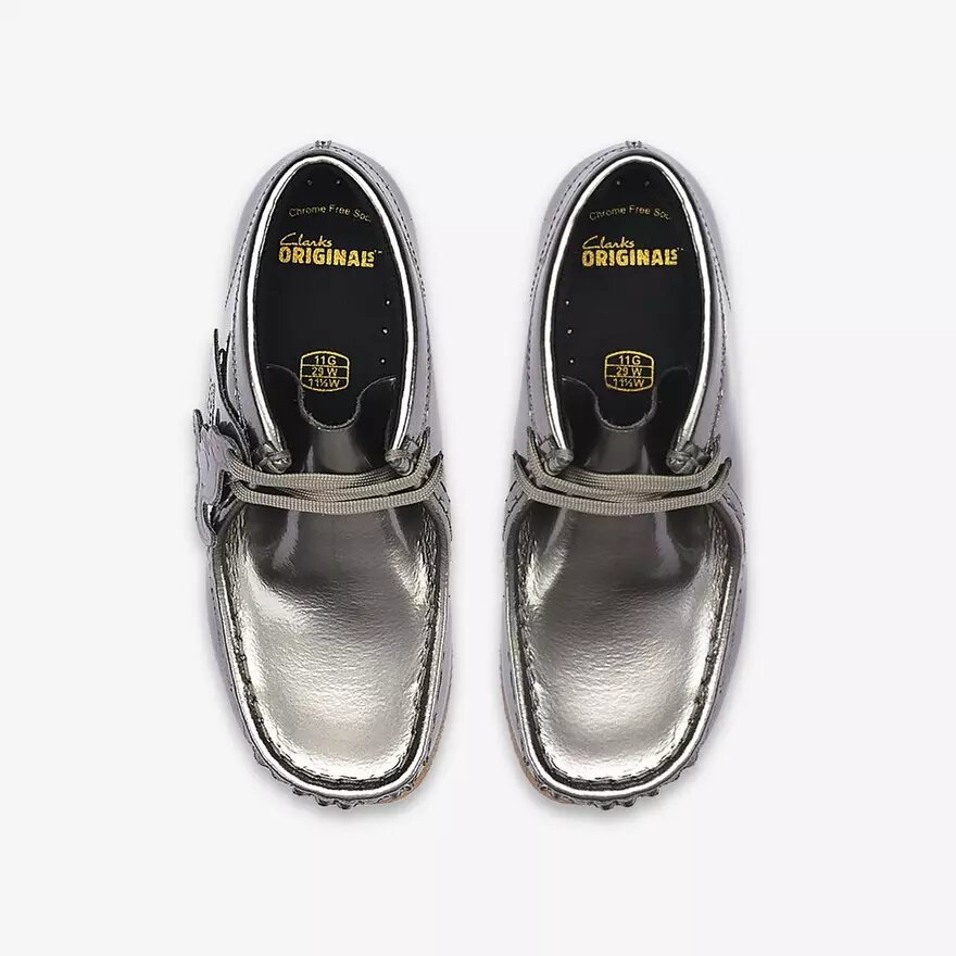 Boys Wallabee Boot Big Kid Silver Patent Wallabees Boys Wallabee Boot Big Kid Silver Patent Wallabees