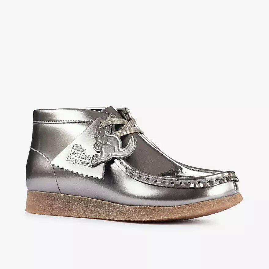 Boys Wallabee Boot Big Kid Silver Patent Wallabees Boys Wallabee Boot Big Kid Silver Patent Wallabees