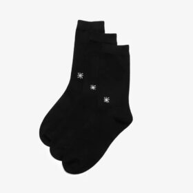 Cloud Steppers 3 Pack Crew Black Socks