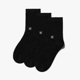 Cloud Steppers 3 Pack Crew. Black Socks