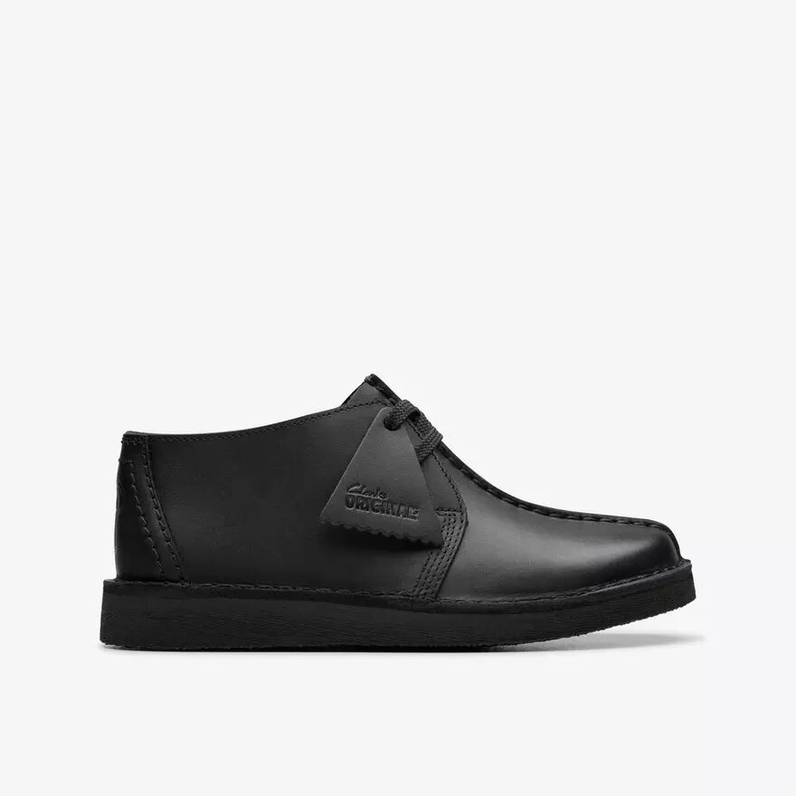 Kids Desert Trek Older Black Leather Desert Boot Kids Desert Trek Older Black Leather Desert Boot