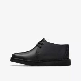 Kids Desert Trek Older Black Leather Desert Boot