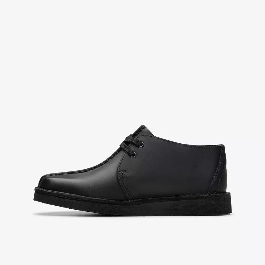 Kids Desert Trek Older Black Leather Desert Boot Kids Desert Trek Older Black Leather Desert Boot