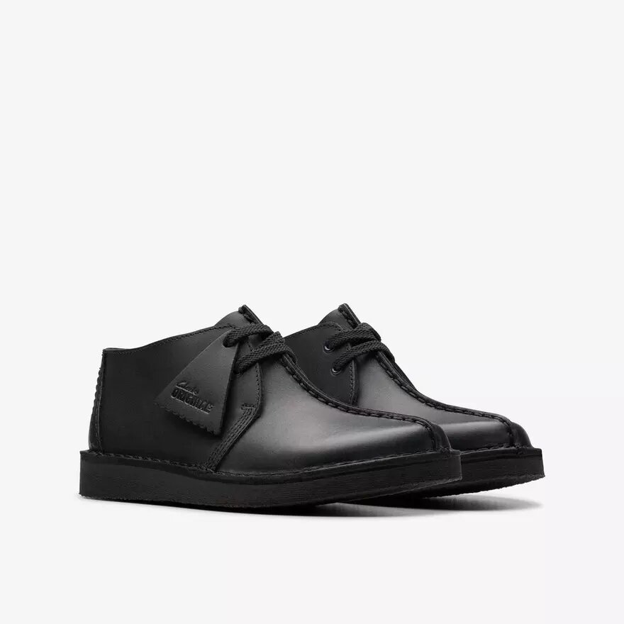 Kids Desert Trek Older Black Leather Desert Boot Kids Desert Trek Older Black Leather Desert Boot