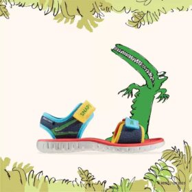 Kids Surfing Ace Navy Print Flat Sandals Us