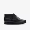 Kids Wallabee Boot Older Black Leather Wallabee