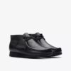 Kids Wallabee Boot Older Black Leather Wallabee