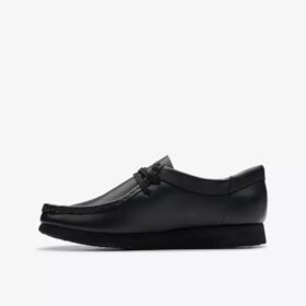 Kids Wallabee™ Older Black Leather Shoes Kids Wallabee™ Older Black Leather Shoes
