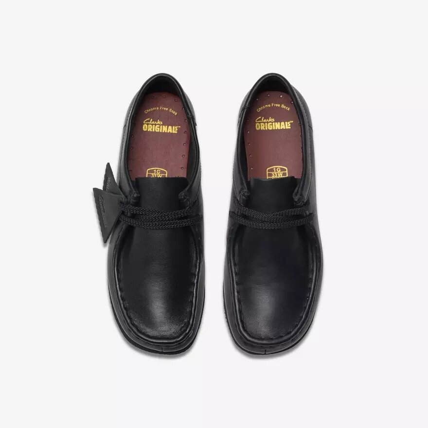 Kids Wallabee™ Older Black Leather Shoes Kids Wallabee™ Older Black Leather Shoes