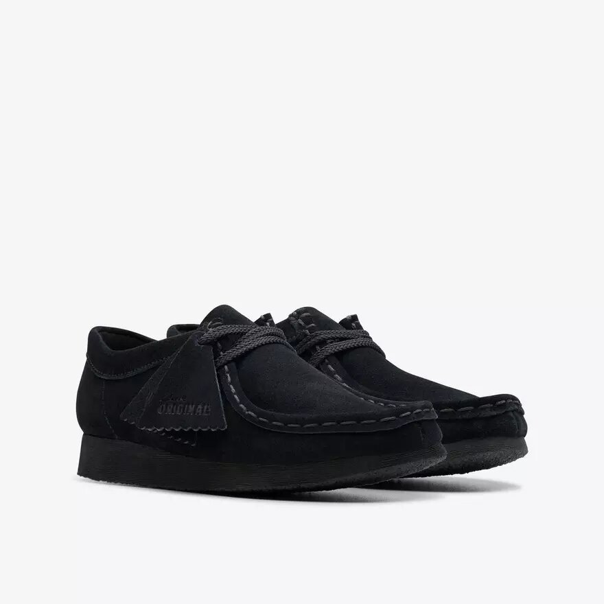 Kids Wallabee Older Black Suede Shoes Kids Wallabee Older Black Suede Shoes