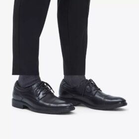 Men’s Eldredge Cap Black Leather Oxford Shoes| Clarks