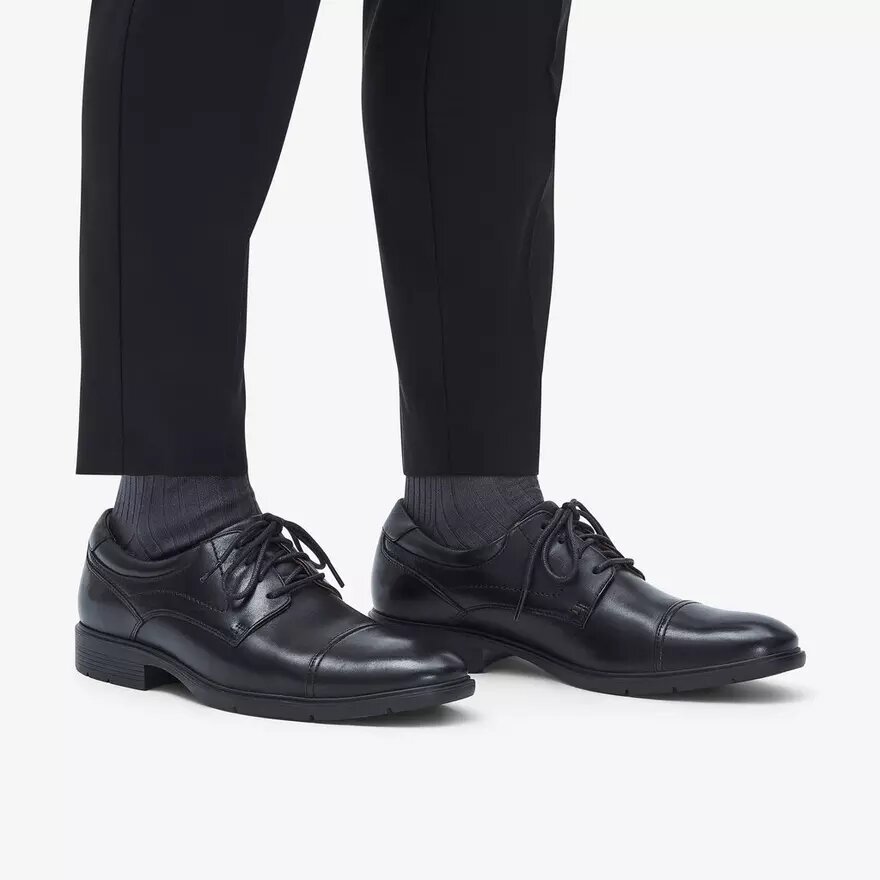 Men’s Eldredge Cap Black Leather Oxford Shoes| Clarks Men’s Eldredge Cap Black Leather Oxford Shoes| Clarks