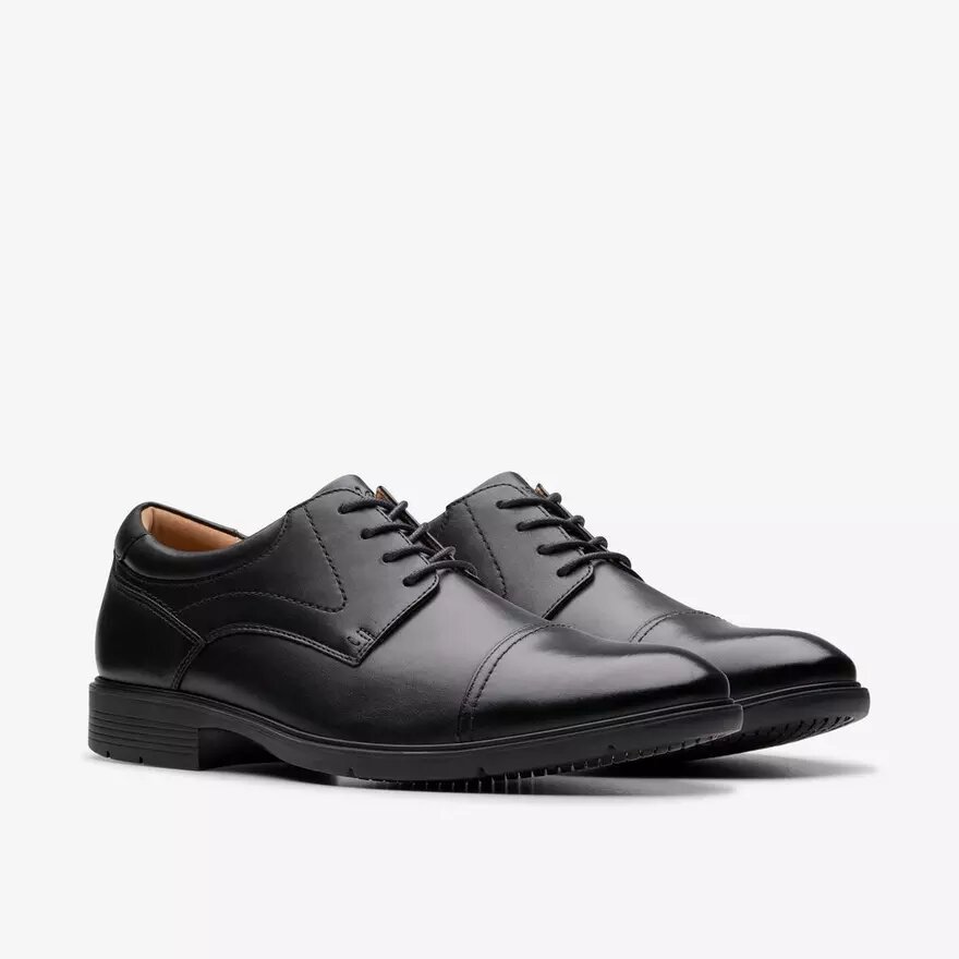 Men’s Eldredge Cap Black Leather Oxford Shoes| Clarks Men’s Eldredge Cap Black Leather Oxford Shoes| Clarks
