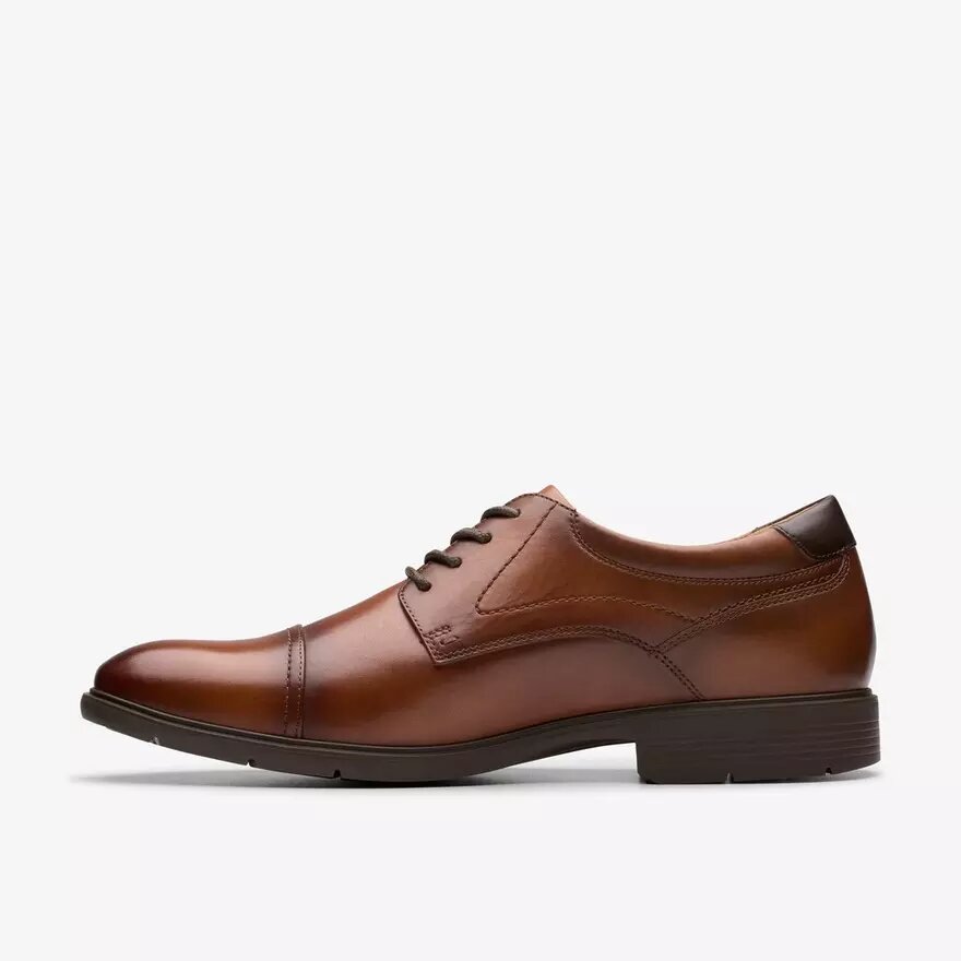 Men’s Eldredge Cap Dark Tan Leather Oxford Shoes| Clarks Men’s Eldredge Cap Dark Tan Leather Oxford Shoes| Clarks