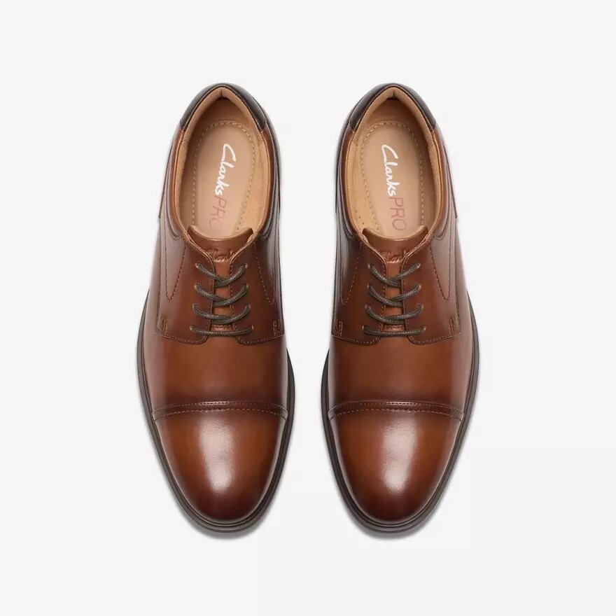 Men’s Eldredge Cap Dark Tan Leather Oxford Shoes| Clarks Men’s Eldredge Cap Dark Tan Leather Oxford Shoes| Clarks