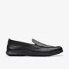 Men’s Flexway Step Black Leather Loafers