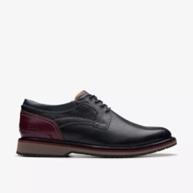 Men’s Monahan Plain Black Leather Oxford Shoes| Clarks