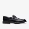 Mens Aldwin Step Black Leather Loafer Shoes Mens Aldwin Step Black Leather Loafer Shoes