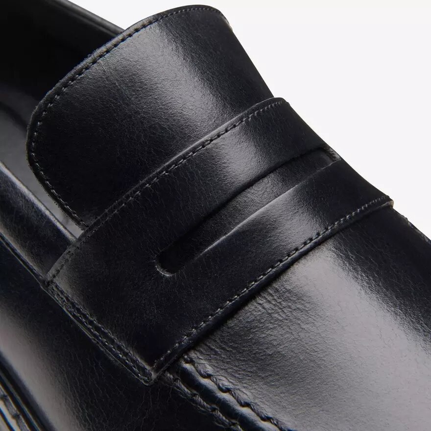 Mens Aldwin Step Black Leather Loafer Shoes Mens Aldwin Step Black Leather Loafer Shoes