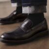Mens Aldwin Step Black Leather Loafer Shoes Mens Aldwin Step Black Leather Loafer Shoes