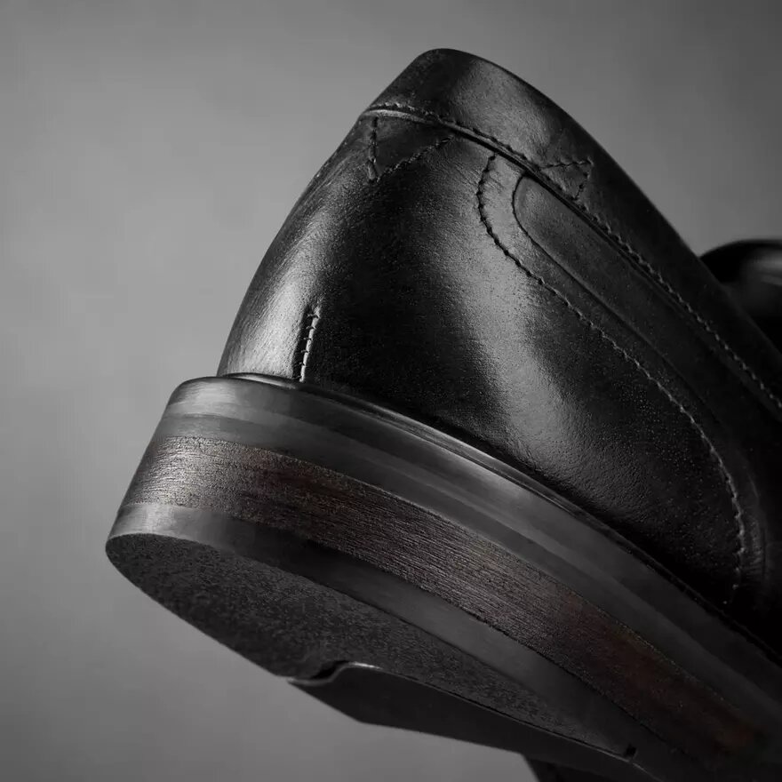Mens Aldwin Step Black Leather Loafer Shoes Mens Aldwin Step Black Leather Loafer Shoes