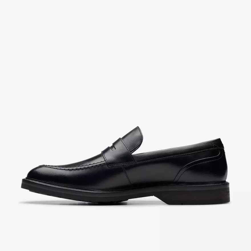Mens Aldwin Step Black Leather Loafer Shoes Mens Aldwin Step Black Leather Loafer Shoes