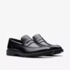 Mens Aldwin Step Black Leather Loafer Shoes Mens Aldwin Step Black Leather Loafer Shoes