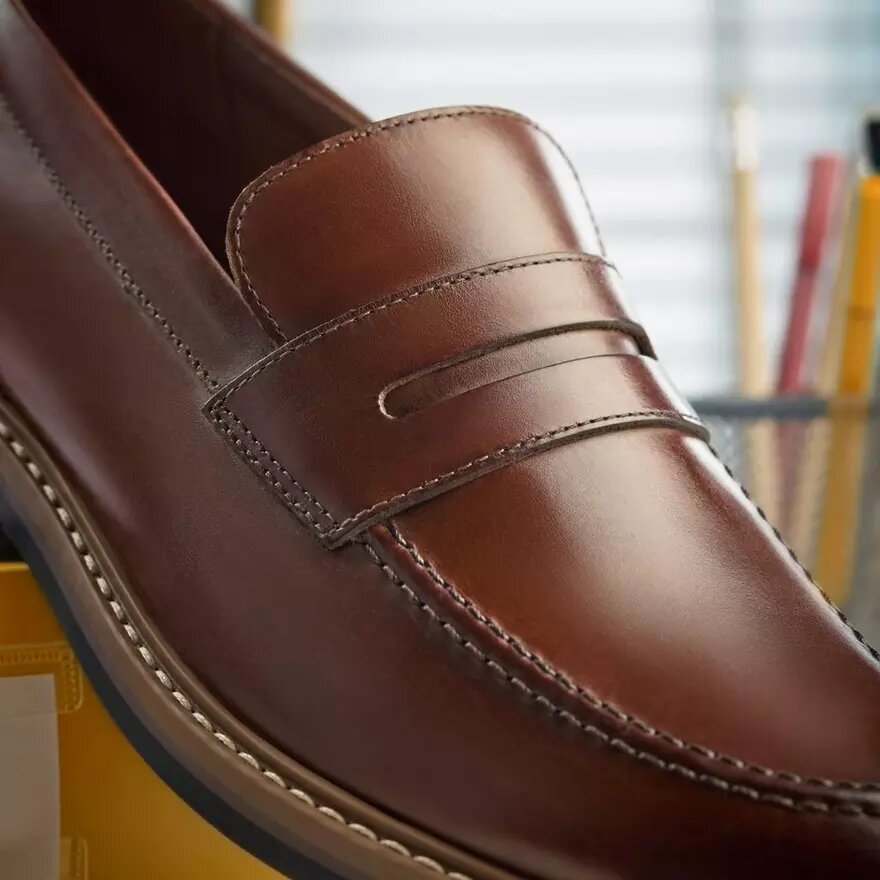 Mens Aldwin Step Mid Tan Leather Loafer Shoes Mens Aldwin Step Mid Tan Leather Loafer Shoes