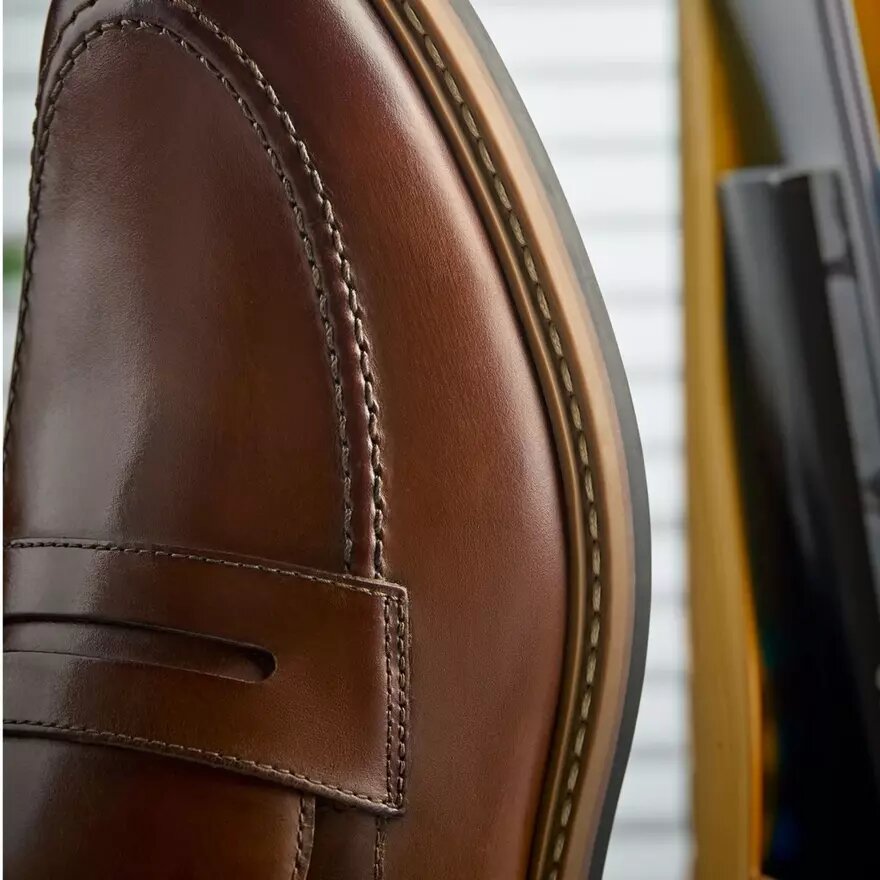 Mens Aldwin Step Mid Tan Leather Loafer Shoes Mens Aldwin Step Mid Tan Leather Loafer Shoes