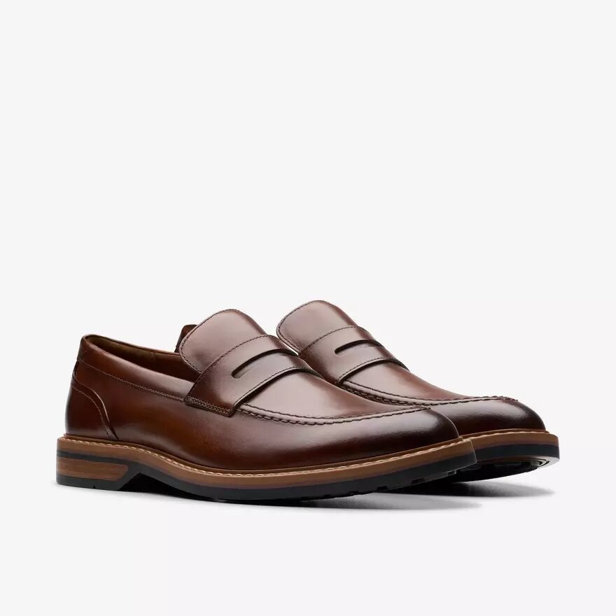 Mens Aldwin Step Mid Tan Leather Loafer Shoes Mens Aldwin Step Mid Tan Leather Loafer Shoes