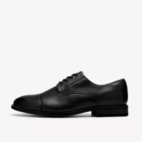 Mens Bowburn Cap Black Leather Oxford