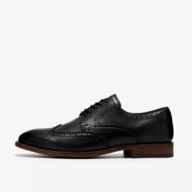Mens Bowburn Tip Black Leather Oxfords