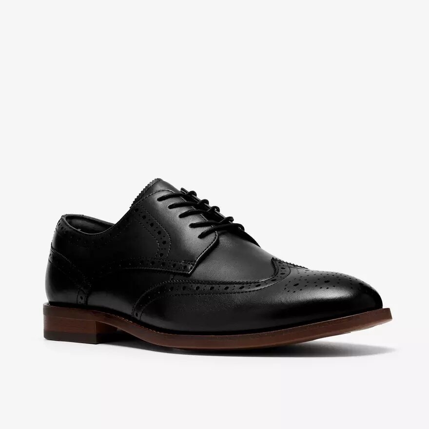 Mens Bowburn Tip Black Leather Oxfords Mens Bowburn Tip Black Leather Oxfords
