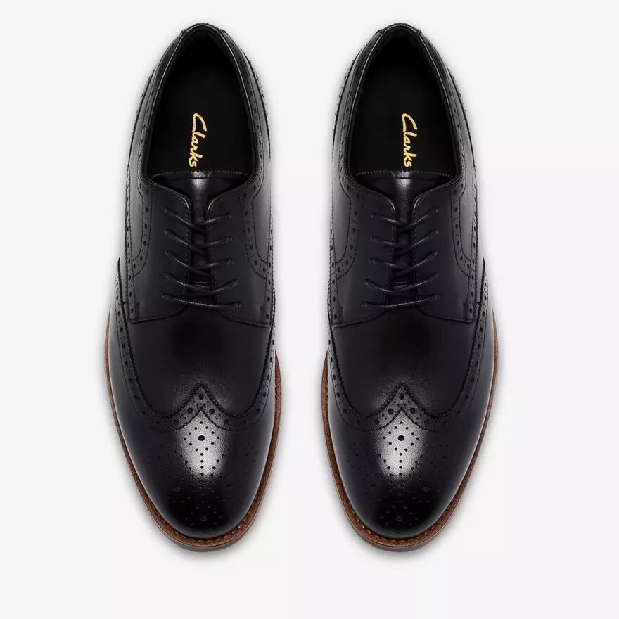 Mens Bowburn Tip Black Leather Oxfords Mens Bowburn Tip Black Leather Oxfords
