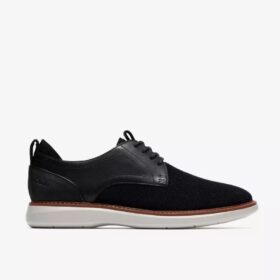 Mens Brantin Plain Black Knit Oxford Shoe
