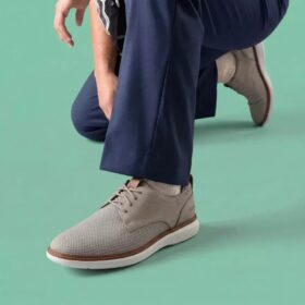 Mens Brantin Plain Grey Knit Oxford Shoe
