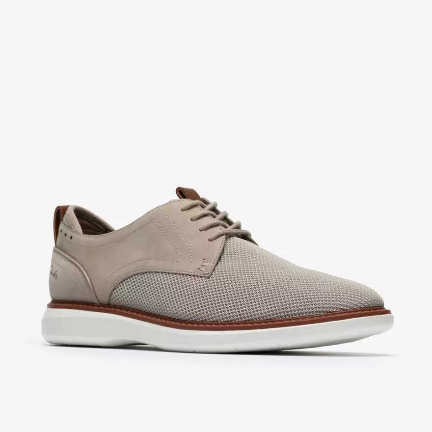 Mens Brantin Plain Grey Knit Oxford Shoe Mens Brantin Plain Grey Knit Oxford Shoe
