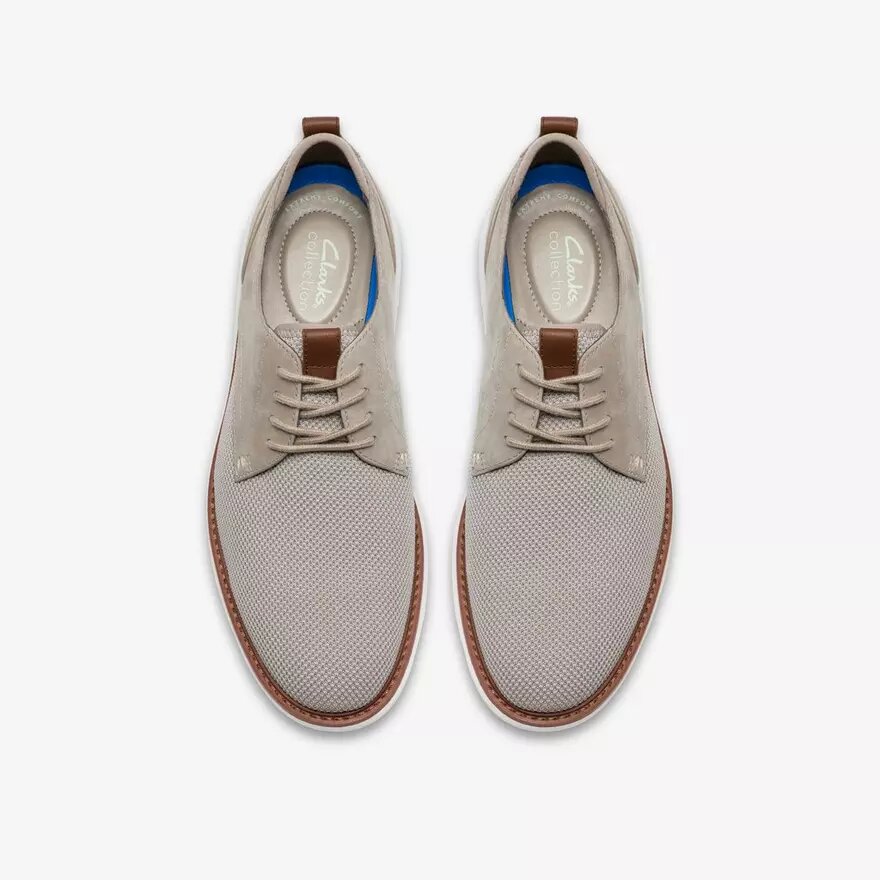 Mens Brantin Plain Grey Knit Oxford Shoe Mens Brantin Plain Grey Knit Oxford Shoe