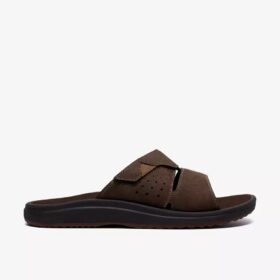 Mens Breeze Slide Dark Brown Flip Flops| Clarks