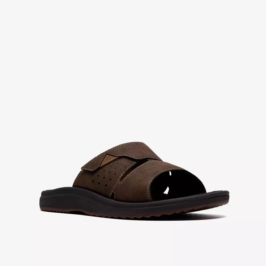 Mens Breeze Slide Dark Brown Flip Flops| Clarks Mens Breeze Slide Dark Brown Flip Flops| Clarks