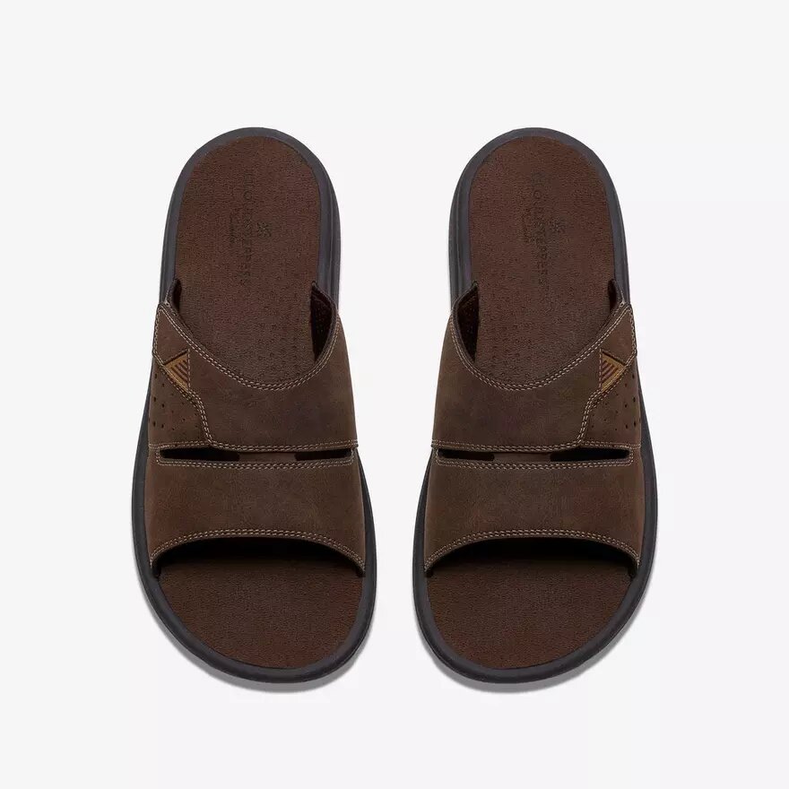 Mens Breeze Slide Dark Brown Flip Flops| Clarks Mens Breeze Slide Dark Brown Flip Flops| Clarks