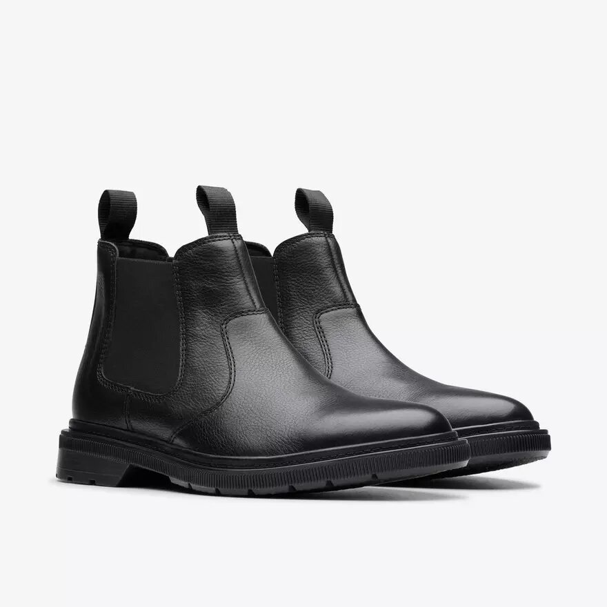 Mens Burchill up Black Leather Chelsea Boots Mens Burchill up Black Leather Chelsea Boots