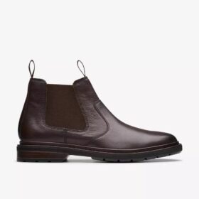 Mens Burchill up Dark Brown Leather Chelsea Boots