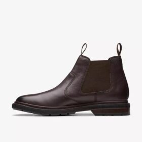 Mens Burchill up Dark Brown Leather Chelsea Boots
