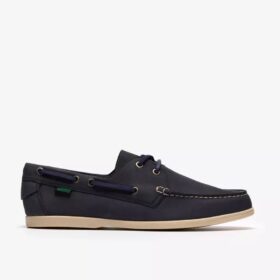 Mens Charmouth Lace Navy Nubuck Boat Shoes