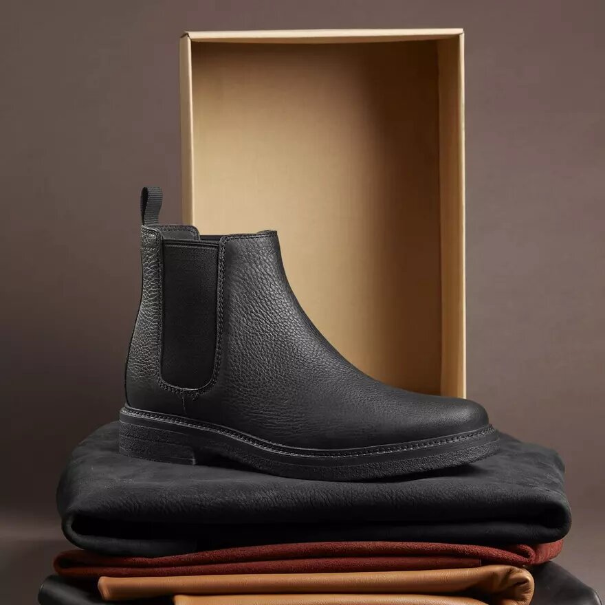 Mens Clarkdale Easy Black Leather Chelsea Boots Mens Clarkdale Easy Black Leather Chelsea Boots